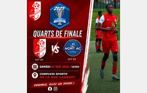 🔥 𝗤𝗨𝗔𝗥𝗧𝗦 𝗗𝗘 𝗙𝗜𝗡𝗔𝗟𝗘 POUR LES U14 ET U17🔥